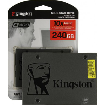 Твердотельный накопитель SSD 240 Gb SATA 6Gb/s Kingston A400 <SA400S37/240G>  2.5 TLC-0
