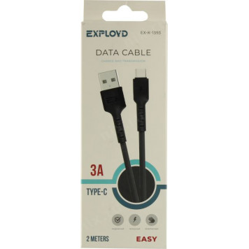 Кабель EXPLOYD <EX-K-1393> USB AM --> USB-C 2м-2