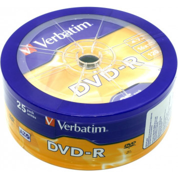 Диск DVD-R Disc Verbatim 4.7Gb 16x <уп. 25 шт> <43730>-0