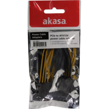 Переходник питания Akasa <AK-CB051> 6-pin PCI-E  F-> 8-pin  ATX12V  M-2