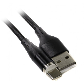 Кабель Jet.A <JA-DC38 1м Black> USB 2.0 AM-->съёмный магнитный  USB-C 1м-3