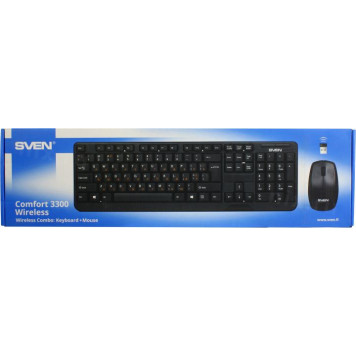 Кл-ра + мышь SVEN Comfort 3300 Wireless <Black> (Кл-ра, М/Мед, USB, FM+Мышь 3кн, Roll,  Optical, FM)-7