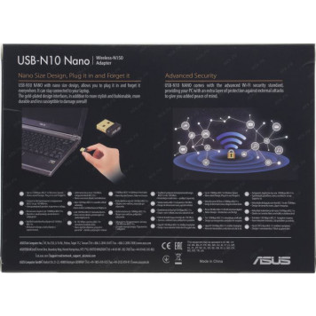 Wi-Fi-адаптер ASUS USB-N10 Nano Wireless USB Adapter (RTL)  (802.11n/g/b, 150Mbps)-4