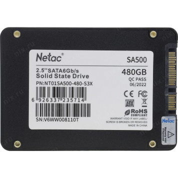 Накопитель SSD 480 Gb SATA 6Gb/s Netac SA500 <NT01SA500-480-S3X> 2.5-1