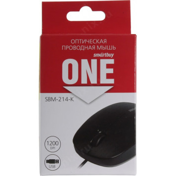 Манипулятор SmartBuy One Optical Mouse <SBM-214-K> (RTL) USB 3btn+Roll-7