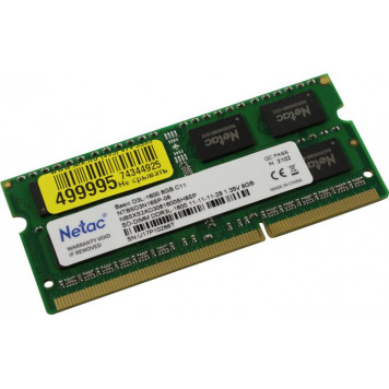 Модуль памяти Netac Basic <NTBSD3N16SP-08> DDR3 SODIMM 8Gb <PC3-12800> (for NoteBook)-0