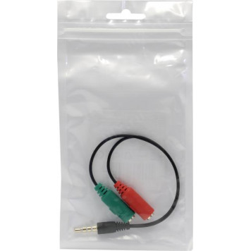 Кабель-переходник Defender Headset Jack <63012> 4-pin  Jack3.5-M -->2xJack3.5-F-2