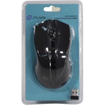 Манипулятор типа мышь OKLICK Wireless Optical Mouse <615MW> <Black> 1000dpi (RTL)USB  3btn+Roll <412852>-9