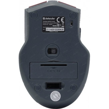 Манипулятор типа мышь Defender Wireless Optical  Mouse Accura <MM-665 Red> (RTL) USB  6btn+Roll беспр.<52668>-6