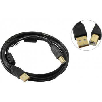 Кабель ExeGate <EX-CCF-USB2-AMBM-2.0> USB 2.0 A-->B 2м, 2 фильтра <EX294747RUS>-0