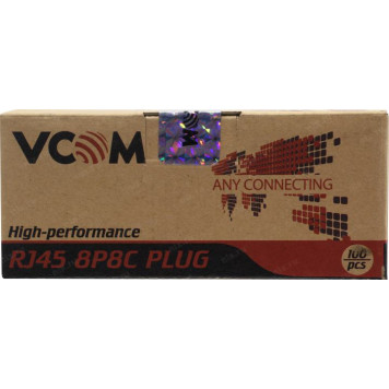 VCOM <NM006-100> RJ-45 Коннектор Кат.6 (уп-ка 100шт)-1