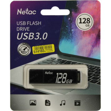 Накопитель Netac <NT03U351N-128G-30BK> USB3.0 Flash Drive 128Gb (RTL)-2