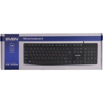 Клавиатура SVEN  KB-S305 Black  <USB>  105КЛ-3
