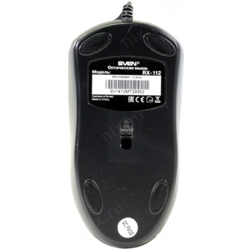 Мышь SVEN Optical Mouse <RX-112 Black>  (RTL)  USB 3btn+Roll-6