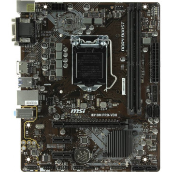 Мат. плата MSI H310M PRO-VDH (RTL) LGA1151 <H310> PCI-E Dsub+DVI+HDMI GbLAN SATA MicroATX 2DDR4-4
