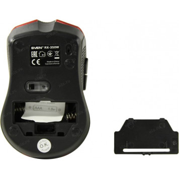 Манипулятор SVEN Wireless Optical Mouse <RX-350W Red> (RTL) USB 6btn+Roll-5