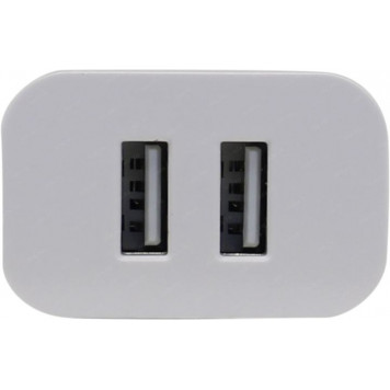 Зарядное устр-во Defender UPA-22 White <83580> Зарядное устройство USB (Вх. AC100-240V, Вых. DC5V,  2xUSB 2.1A)-3