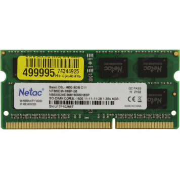 Модуль памяти Netac Basic <NTBSD3N16SP-08> DDR3 SODIMM 8Gb <PC3-12800> (for NoteBook)-1