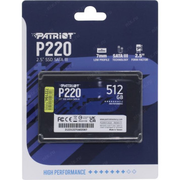 Накопитель SSD 512 Gb SATA 6Gb/s Patriot P220 <P220S512G25> 2.5-5