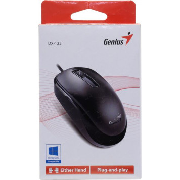 Манипулятор типа мышь Genius Optical Mouse DX-125 <Black> (RTL)  USB  3btn+Roll (31010106100)-7