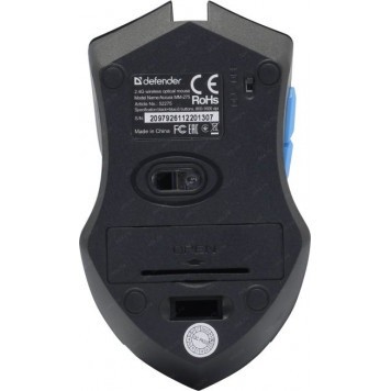 Манипулятор типа мышь Defender Accura Wireless Optical Mouse <MM-275> (RTL)  USB  6btn+Roll <52275>-6