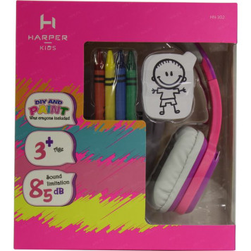 Наушники HARPER KIDS HN-302  Pink  (шнур 1.2м)-7