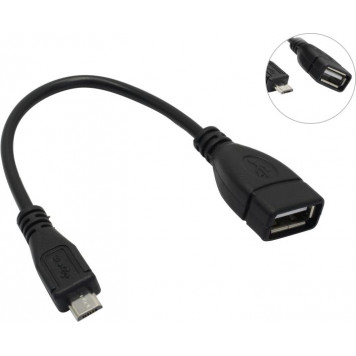 ExeGate <EX-OTG-USB2-AFmicroBM5P-0.15> Кабель-переходник USB 2.0 AF -> microUSB BM 5P OTG 0.15м <EX294760RUS>-0
