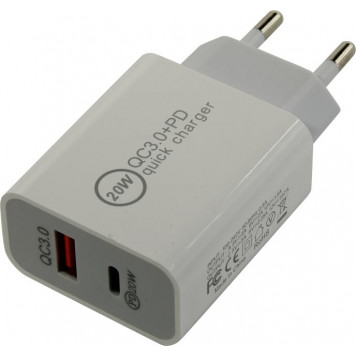 Зарядное устройство KS-is <KS-602W> Зарядное устройство USB (Вх. AC100-240V, Вых.DC5/9/12V, 20W, USB+USB-C)-0