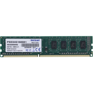 Модуль памяти Patriot <PSD34G160081> DDR3 DIMM 4Gb <PC3-12800> CL11-1