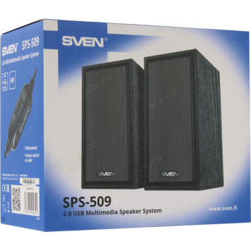Колонки SVEN SPS-509 Black (2x3W, дерево, питание от USB)-1
