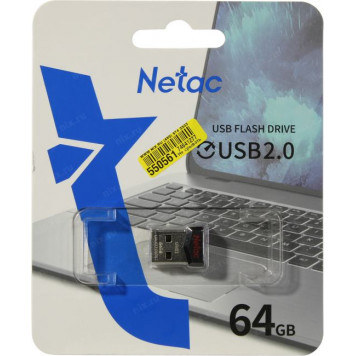 Накопитель Netac <NT03UM81N-064G-20BK> USB2.0 Flash Drive 64Gb (RTL)-2