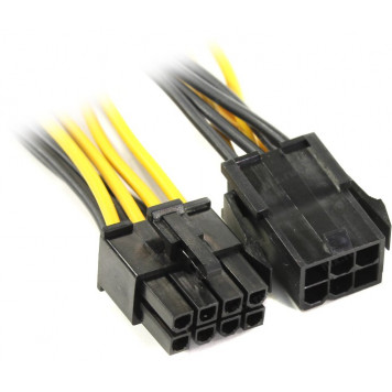 Переходник питания Akasa <AK-CB051> 6-pin PCI-E  F-> 8-pin  ATX12V  M-1