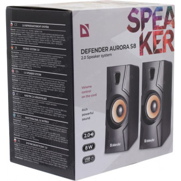 Колонки Defender Aurora S8 (2x4W, питание от  USB) <65408>-1