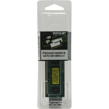 Модуль памяти Patriot <PSD34G160081S> DDR3 SODIMM 4Gb <PC3-12800> CL11 (for NoteBook)-3