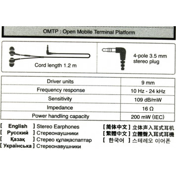 Наушники с микрофоном Panasonic RP-TCM115GCK <Black> (шнур 1.2м)-5