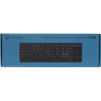 Клавиатура OKLICK Keyboard 505M  Black <USB>  104КЛ  <1196544>-5