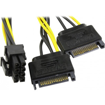 Переходник питания для видеокарт Orient <C588>  2SATA M->6/8pin-1