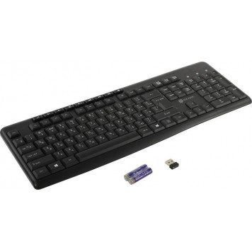 Клавиатура OKLICK Wireless K225W Black <USB> 104КЛ+9КЛ М/Мед <1875232>-0