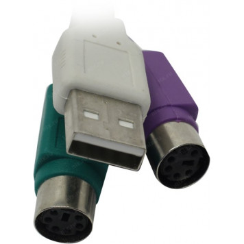 Кабель-адаптер KS-is Apst <KS-011> USB -> 2x PS/2 (для подключения PS/2 клавиатуры и мыши к USB порт-1