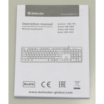 Клавиатура Defender NEXT HB-440 Black  <USB>  104КЛ <45440>-4