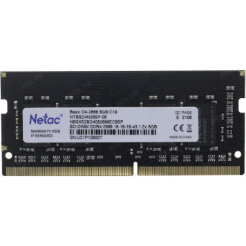 Модуль памяти Netac Basic <NTBSD4N26SP-08> DDR4 SODIMM 8Gb <PC4-21300> (for NoteBook)-1