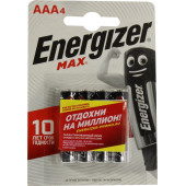 Элемент питания Energizer MAX (LR03) Size AAA, 1.5V, щелочной (alkaline) <уп.4 шт>