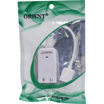 Внешняя звуковая карта Orient <AU-01SW> USB адаптер  для наушников  с  микрофоном-1