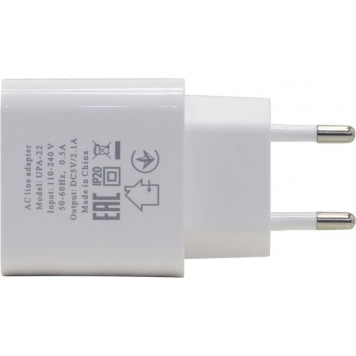 Зарядное устр-во Defender UPA-22 White <83580> Зарядное устройство USB (Вх. AC100-240V, Вых. DC5V,  2xUSB 2.1A)-7