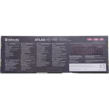 Клавиатура Defender Atlas HB-450 <USB> 104КЛ  + 20КЛ  М/Мед  <45450>-7