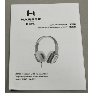 Наушники HARPER KIDS HN-302  Pink  (шнур 1.2м)-6