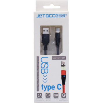 Кабель Jet.A <JA-DC38 1м Black> USB 2.0 AM-->съёмный магнитный  USB-C 1м-1