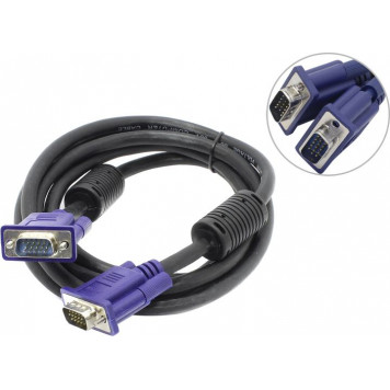 Кабель VCOM < VVG6448-1.8м > Кабель монитор - SVGA card (15M -15M) 1.8м 2 фильтра-0