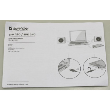 Колонки Defender SPK 240 (2x3W, дерево, питание от USB) <65224>-7