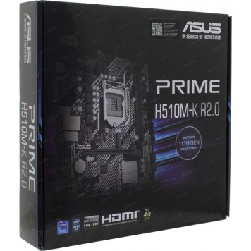 Мат. плата ASUS PRIME H510M-K R2.0 (RTL) LGA1200 <H510> PCI-E Dsub+HDMI GbLAN SATA MicroATX 2DDR4-7